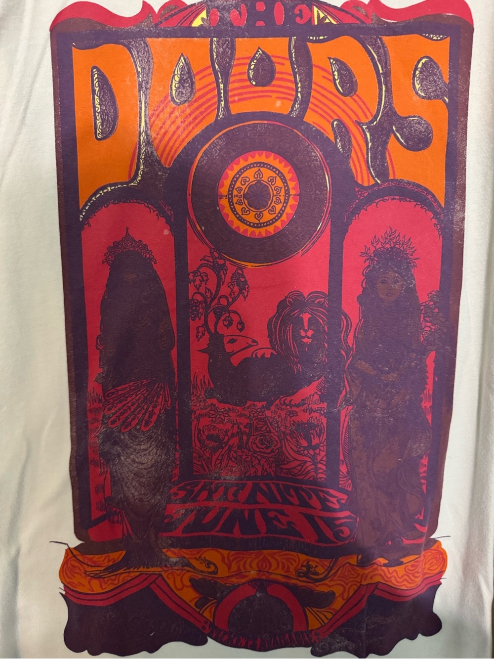 The Doors Graphic Short Sleeve Tee in Orange and Pink